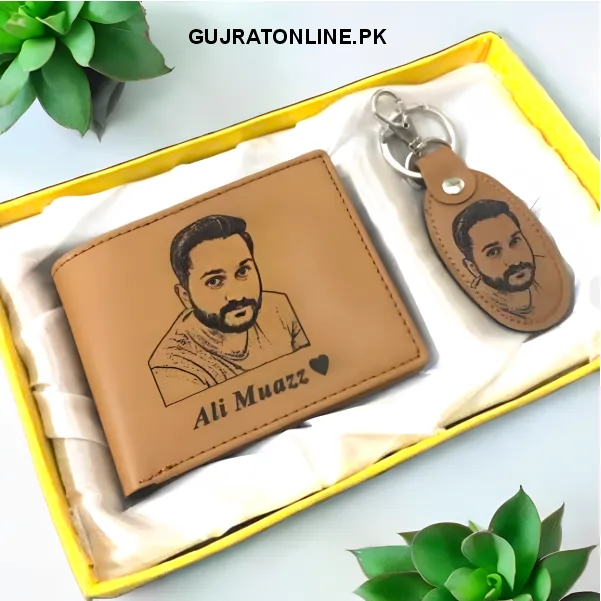 Small Wallet+Keychain With Your Best Pic Engrave Name Or Any Other Text