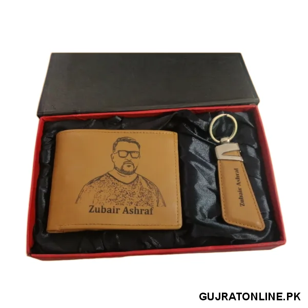 Large Wallet+Keychain With Your Best Pic Engrave Name Or Any Other Text