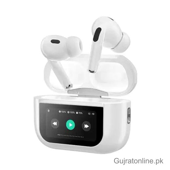9 Pro Display Touch Control Earbuds Premium Quality ANC / ENC Double Dark Noise Reduction