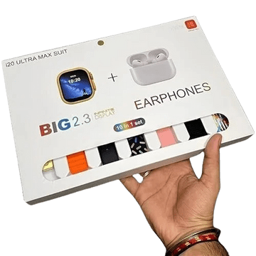 I20 Ultra Max Suit Smartwatch with Earphones || NagarOnline.Pk